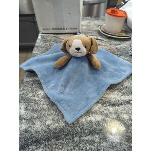 Carter's Blue Brown Puppy Dog Security Blanket Lovey 13.5"
